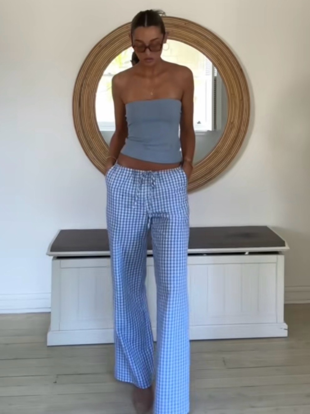 One Mile Lila Gingham Pants